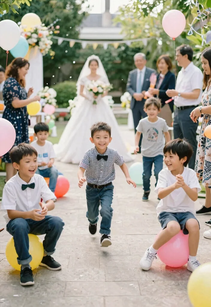 10 Fun Kids Wedding Games That Will Keep Little Guests Entertained All Day! - 1. Balloon Pop Relay 1