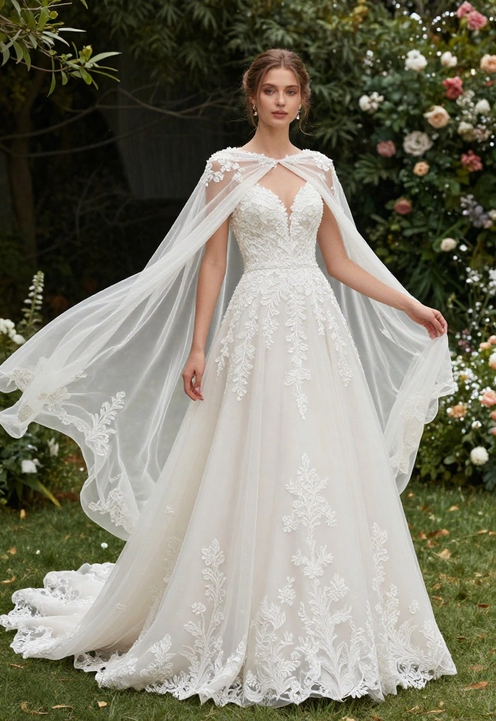 10 Stunning Wedding Dress Trends That Will Leave You Speechless (Wait Until You See #5!) - 8. Capes and Capelets 1
