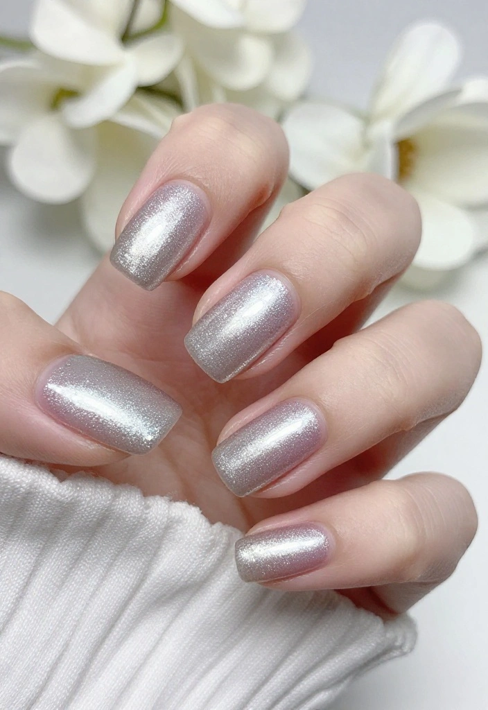 12 Dreamy Wedding Nail Colors That Will Complement Any Dress (Wait Until You See #5!) - 10. Silvery Shimmer: Ethereal Glow 1