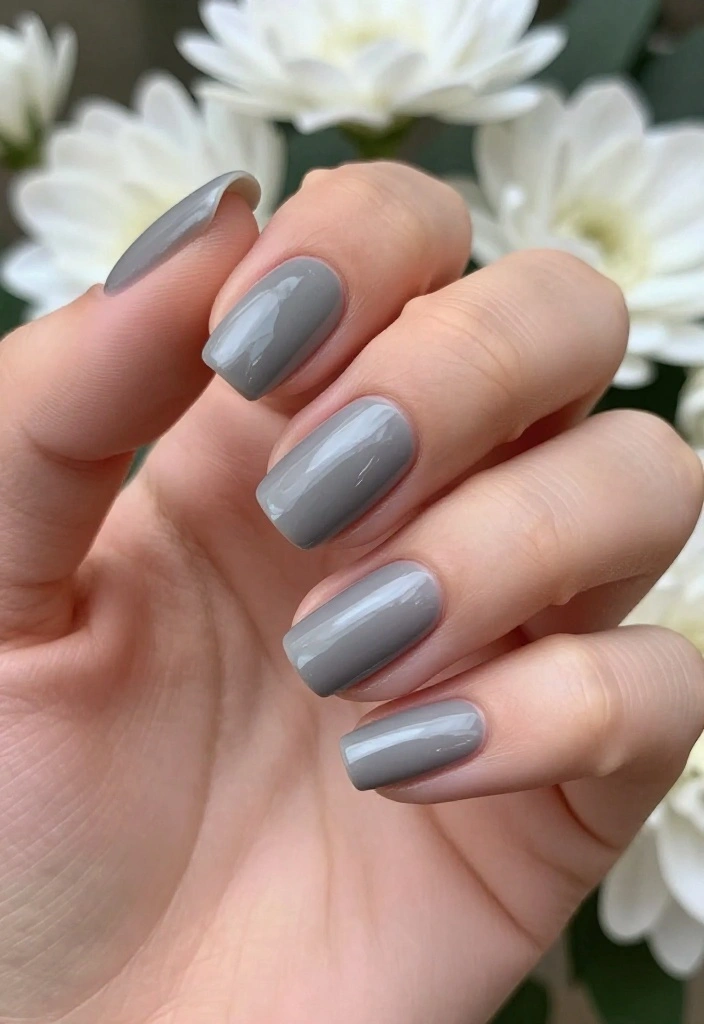 12 Dreamy Wedding Nail Colors That Will Complement Any Dress (Wait Until You See #5!) - 11. Nuanced Grey: Modern Sophistication 1