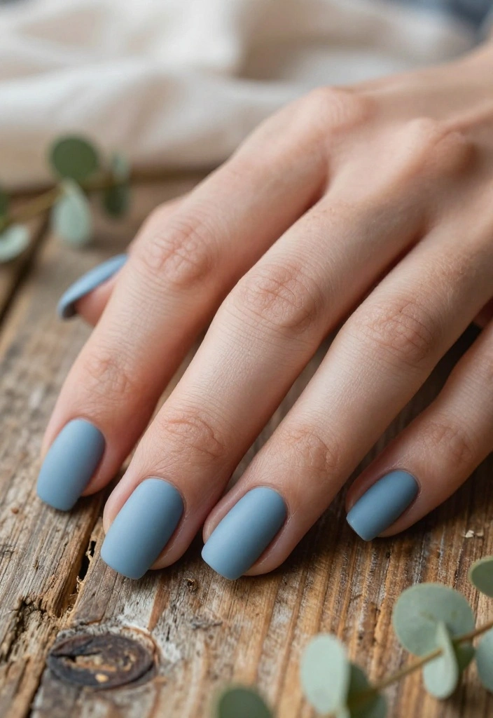 12 Dreamy Wedding Nail Colors That Will Complement Any Dress (Wait Until You See #5!) - 6. Dusty Blue: Rustic Charm 1