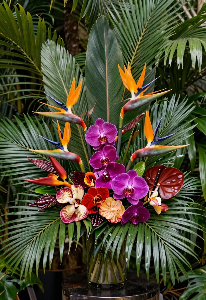 12 Gorgeous Floral Arrangements That Will Make Your Wedding Unforgettable (Check Out #4!) - 4. Bold and Exotic Tropical Flowers 1