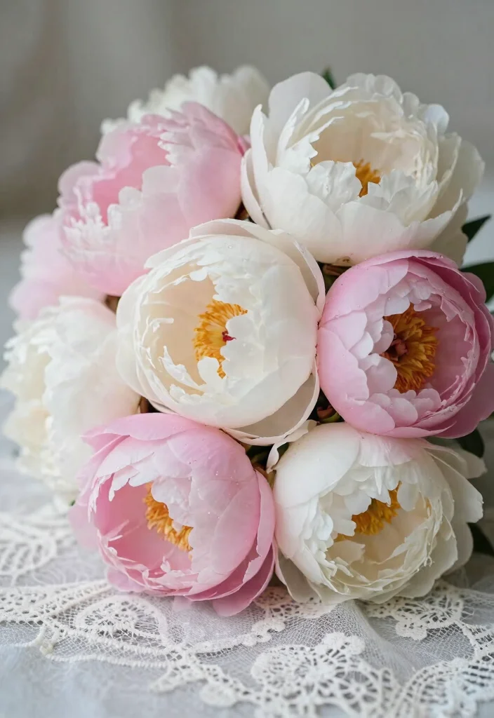 12 Gorgeous Floral Arrangements That Will Make Your Wedding Unforgettable (Check Out #4!) - 5. Romantic Peonies for a Soft Touch 1