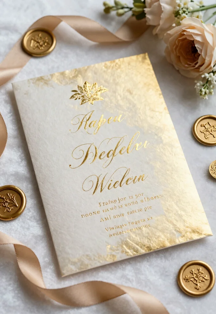 12 Luxurious Wedding Invitation Designs That Will Make You Feel Like Royalty! - 1. Gold Foil Elegance 1