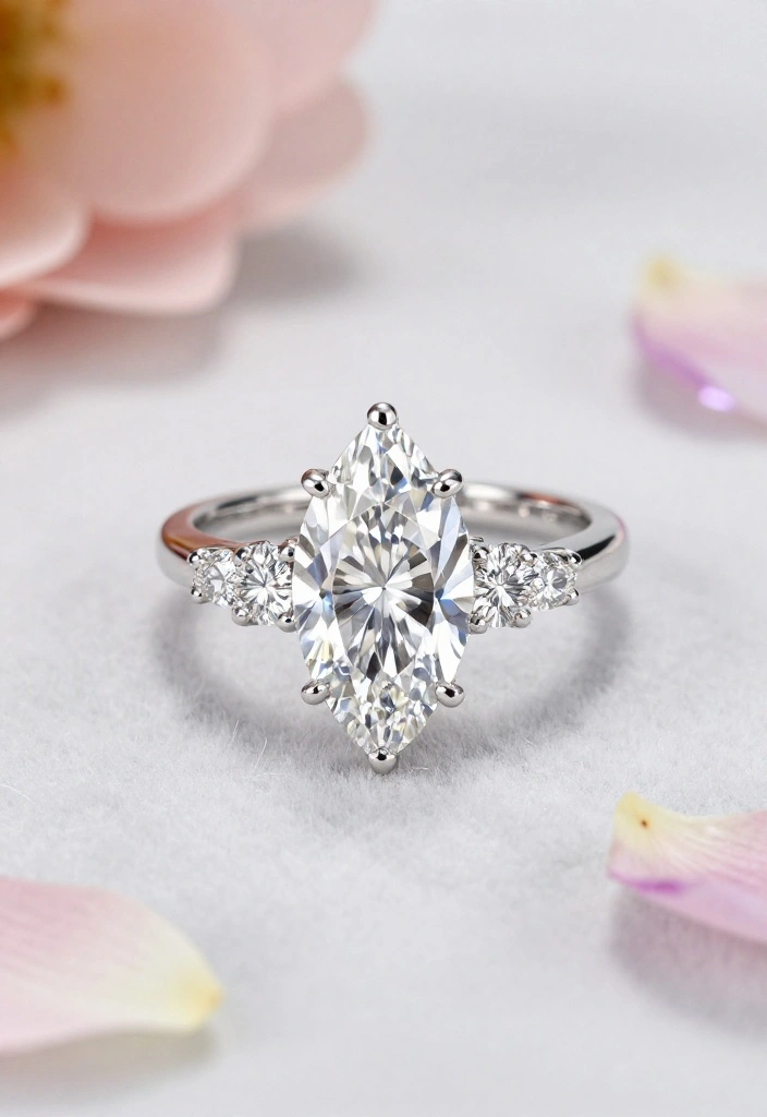 13 Marquise Engagement Rings with Intricate Settings That Will Leave You Breathless! - 12. Twinkling Three-Stone Settings 1