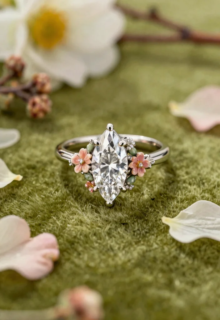 13 Marquise Engagement Rings with Intricate Settings That Will Leave You Breathless! - 3. Nature-Inspired Designs 1