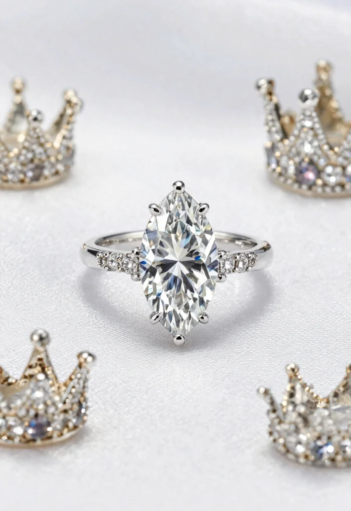 13 Marquise Engagement Rings with Intricate Settings That Will Leave You Breathless! - 5. Princess-Inspired Settings 1