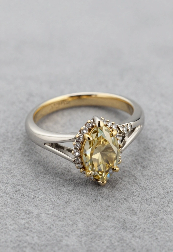 13 Marquise Engagement Rings with Intricate Settings That Will Leave You Breathless! - 8. Unique Metal Combinations 1