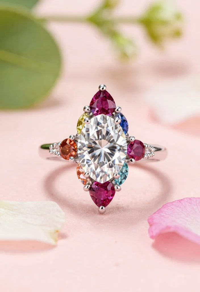 13 Marquise Engagement Rings with Intricate Settings That Will Leave You Breathless! - 9. Colorful Gemstone Accents 1