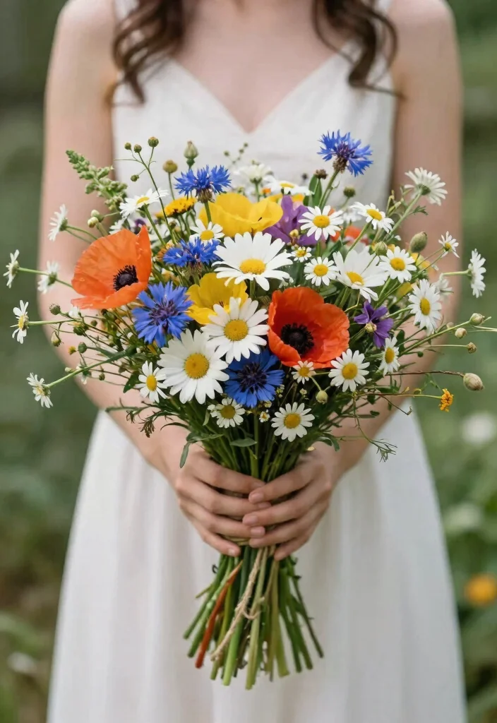 14 Flower Choices for Bridal Bouquet Ideas That Will Make Your Wedding Day Memorable (Don't Miss #2!) - 12. Seasonal Wildflowers 1