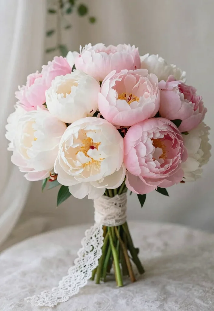 14 Flower Choices for Bridal Bouquet Ideas That Will Make Your Wedding Day Memorable (Don't Miss #2!) - 5. Romantic Peonies 1