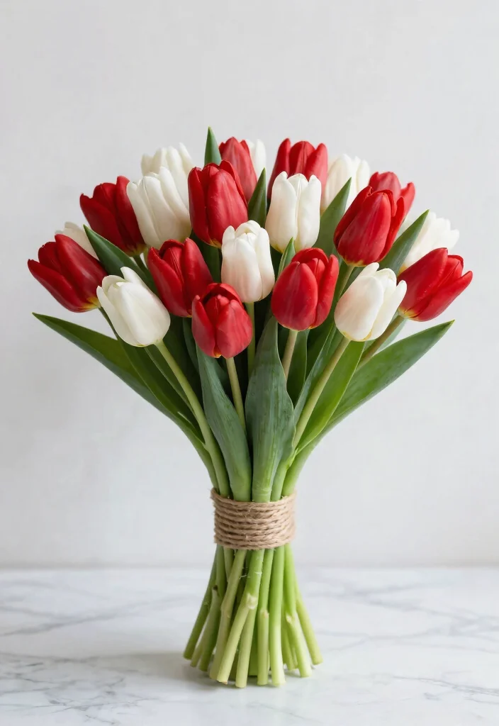 14 Flower Choices for Bridal Bouquet Ideas That Will Make Your Wedding Day Memorable (Don't Miss #2!) - 6. Bold Tulips 1