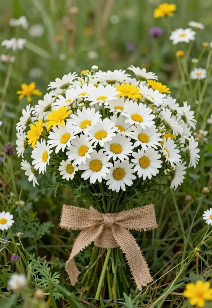 14 Flower Choices for Bridal Bouquet Ideas That Will Make Your Wedding Day Memorable (Don't Miss #2!) - 7. Charming Daisies 1