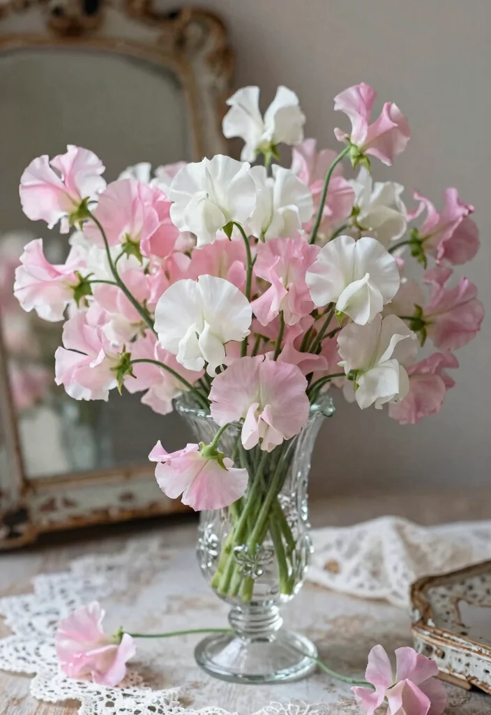 14 Gorgeous Vintage Wedding Flower Ideas That Will Steal Your Heart! - 11. Sweet Pea Delights 1