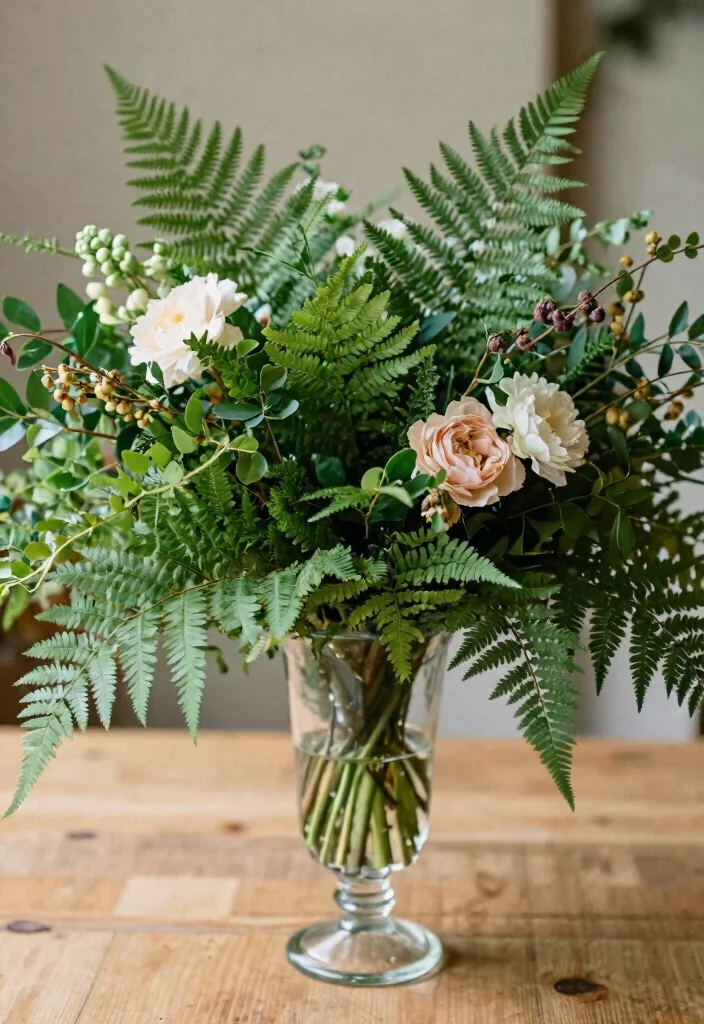 14 Gorgeous Vintage Wedding Flower Ideas That Will Steal Your Heart! - 13. Charming Fern and Greenery Accents 1