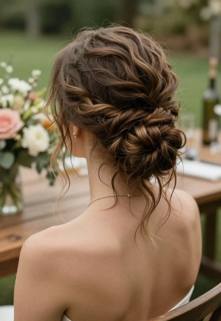 14 Romantic Loose Wedding Hairstyles That Are Effortlessly Beautiful (Check Out #9!) - 10. Messy Bun with Loose Tendrils 1