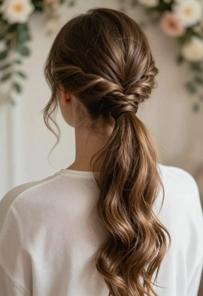 14 Romantic Loose Wedding Hairstyles That Are Effortlessly Beautiful (Check Out #9!) - 11. Twisted Loose Ponytail 1