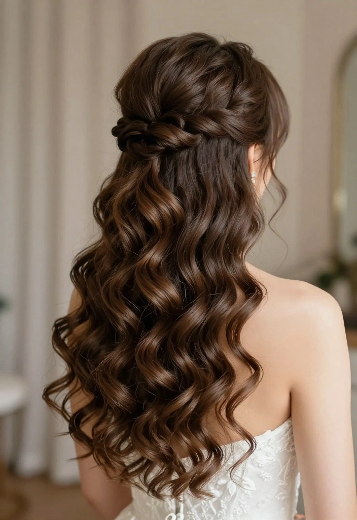 14 Romantic Loose Wedding Hairstyles That Are Effortlessly Beautiful (Check Out #9!) - 3. Soft Half-Up Half-Down 1
