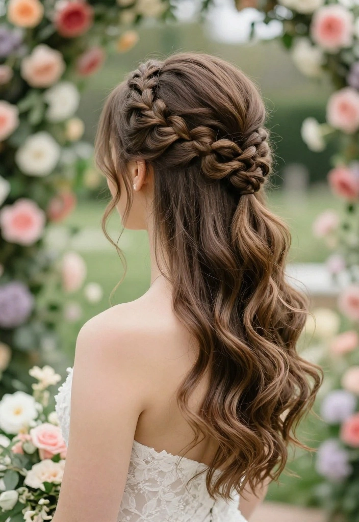 14 Romantic Loose Wedding Hairstyles That Are Effortlessly Beautiful (Check Out #9!) - 8. Halo Braid with Loose Strands 1