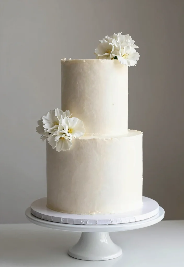 14 Stunning Floral Wedding Cakes That Will Bloom on Your Special Day! - 6. Minimalist Floral Cake 1