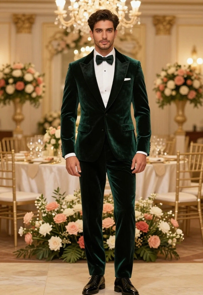 14 Unique Groom's Attire Ideas That Will Make You Stand Out on Your Big Day! - 1. The Bold Velvet Suit 1
