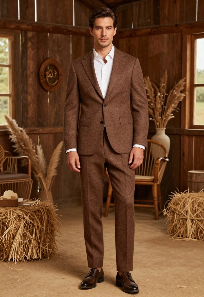 14 Unique Groom's Attire Ideas That Will Make You Stand Out on Your Big Day! - 9. Rustic Charm 1