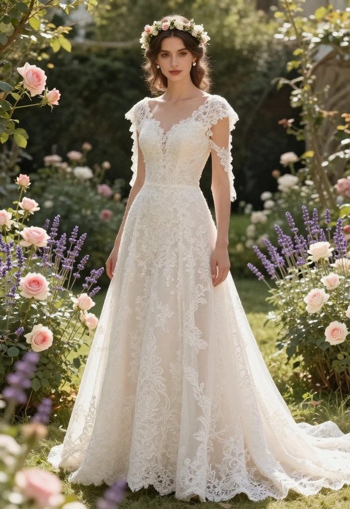 14 Vintage Plus Size Wedding Dresses That Will Make You Feel Like You Just Stepped Out of a Fairytale! - 1. The Timeless Lace A-Line Gown 1