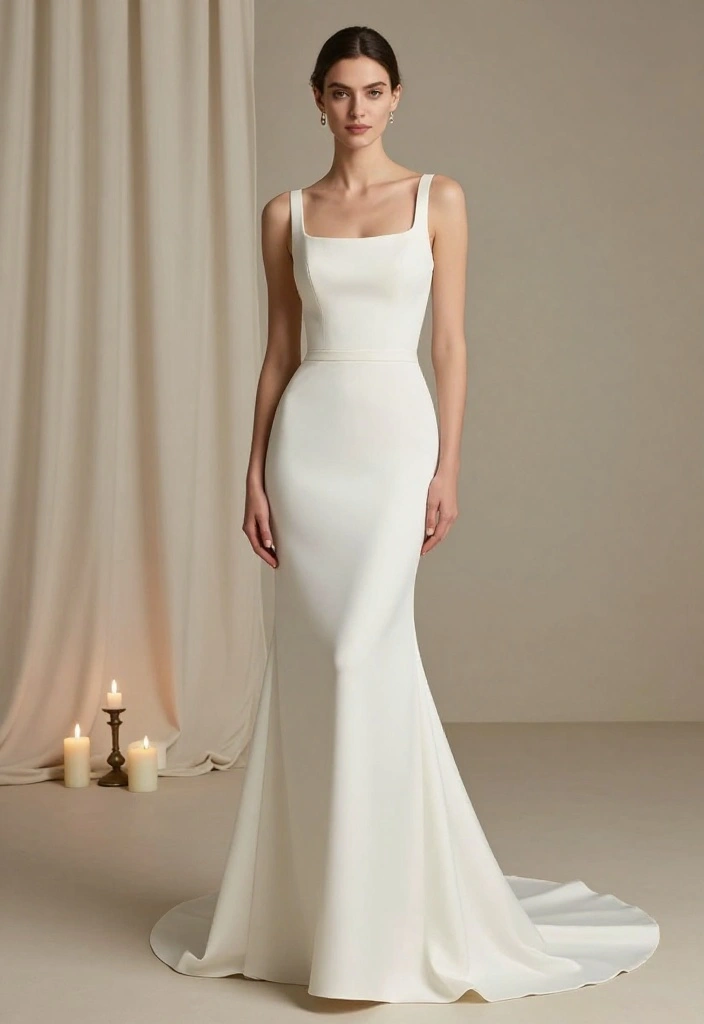 14 Vintage Plus Size Wedding Dresses That Will Make You Feel Like You Just Stepped Out of a Fairytale! - 7. The Timeless Column Dress 1