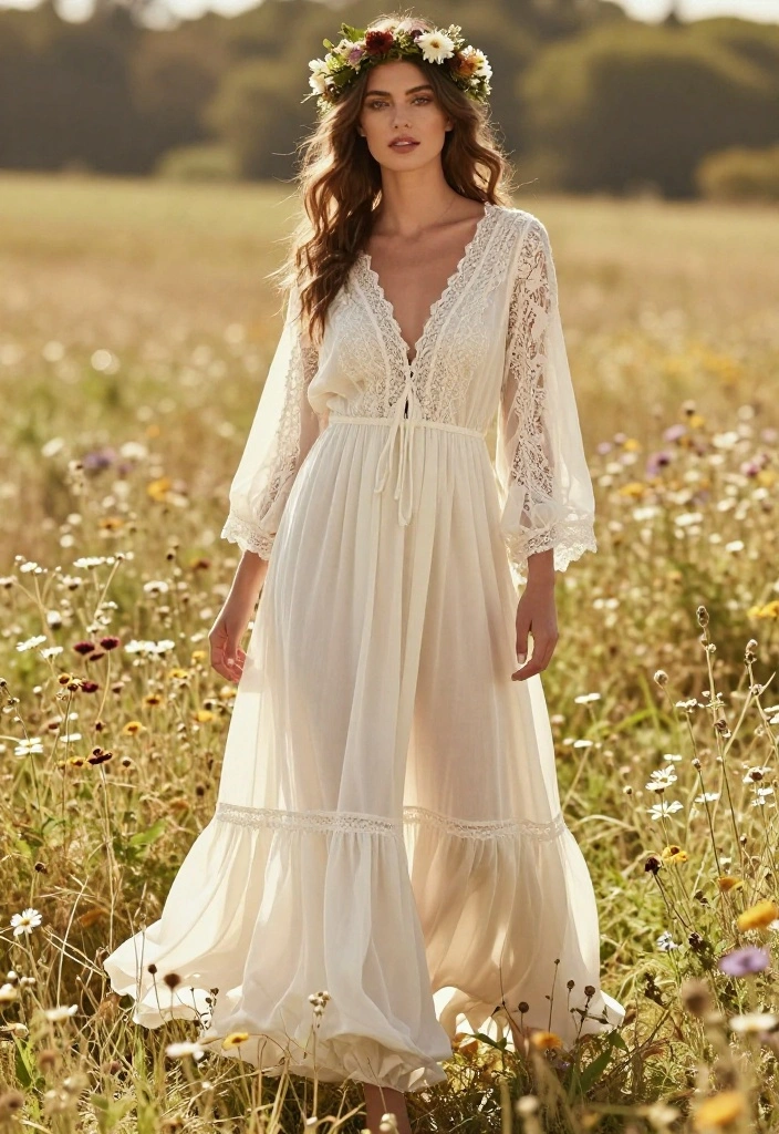 14 Vintage Plus Size Wedding Dresses That Will Make You Feel Like You Just Stepped Out of a Fairytale! - 8. The Vintage-Inspired Bohemian Gown 1