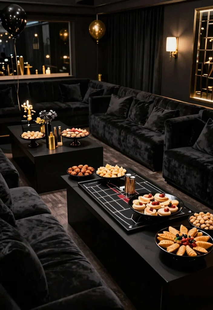 15 Luxurious Black Wedding Decor Ideas That Will Make Your Guests Go 'WOW!' (#5 Is a Must-See!) - 15. Black-Themed After-Party Decor 1