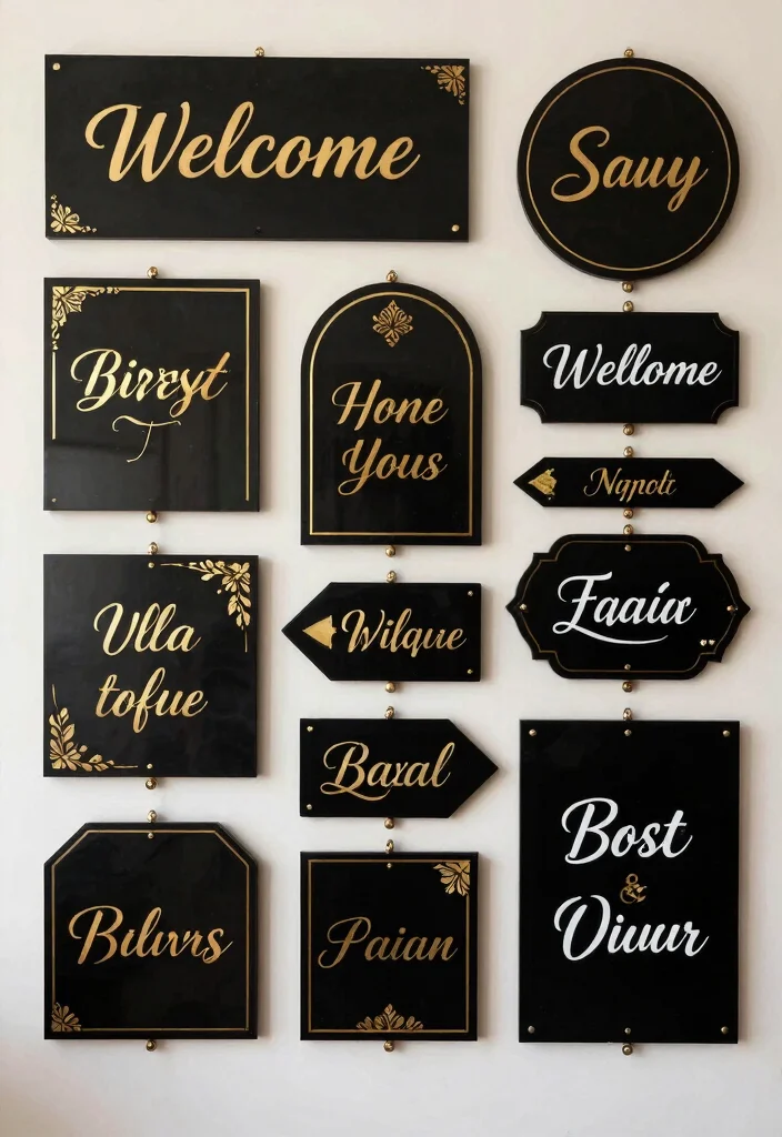 15 Luxurious Black Wedding Decor Ideas That Will Make Your Guests Go 'WOW!' (#5 Is a Must-See!) - 9. Unique Black Signage 1
