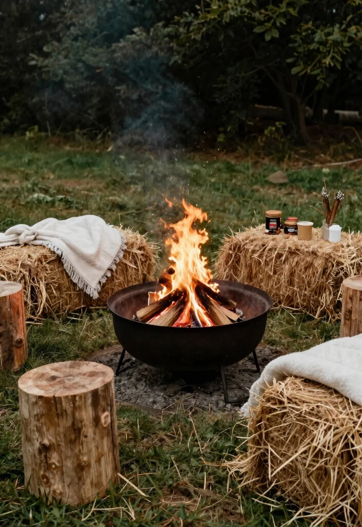 15 Rustic Wedding Decor Ideas That Will Leave Your Guests in Awe (You Won't Believe #8!) - 14. Cozy Fire Pits 1