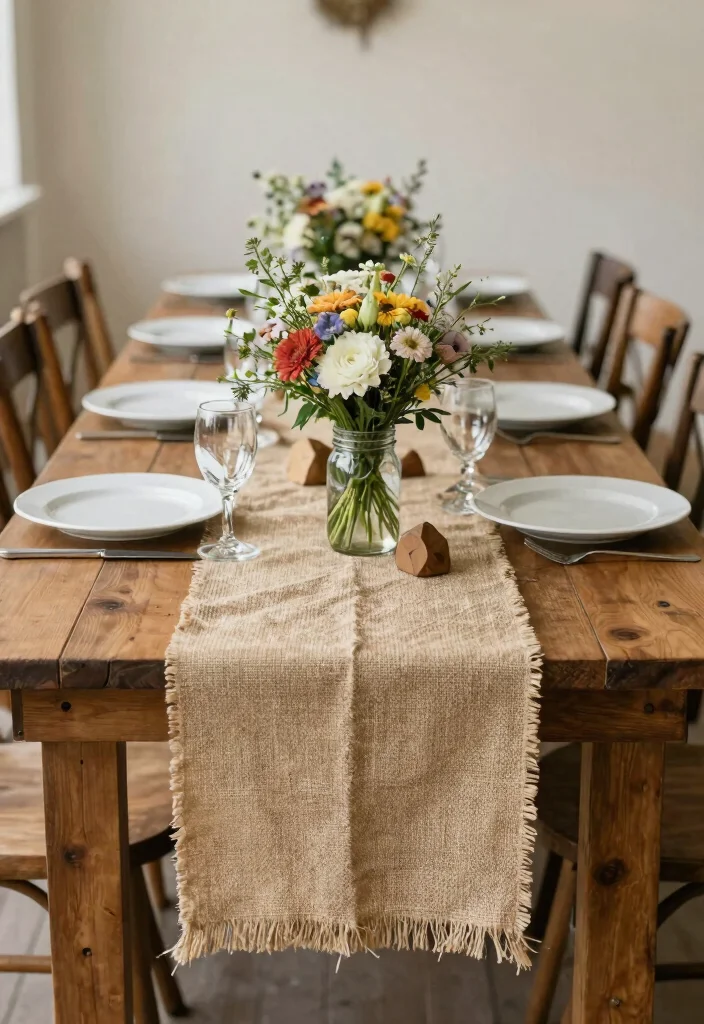 15 Rustic Wedding Decor Ideas That Will Leave Your Guests in Awe (You Won't Believe #8!) - 4. Burlap Table Runners 1