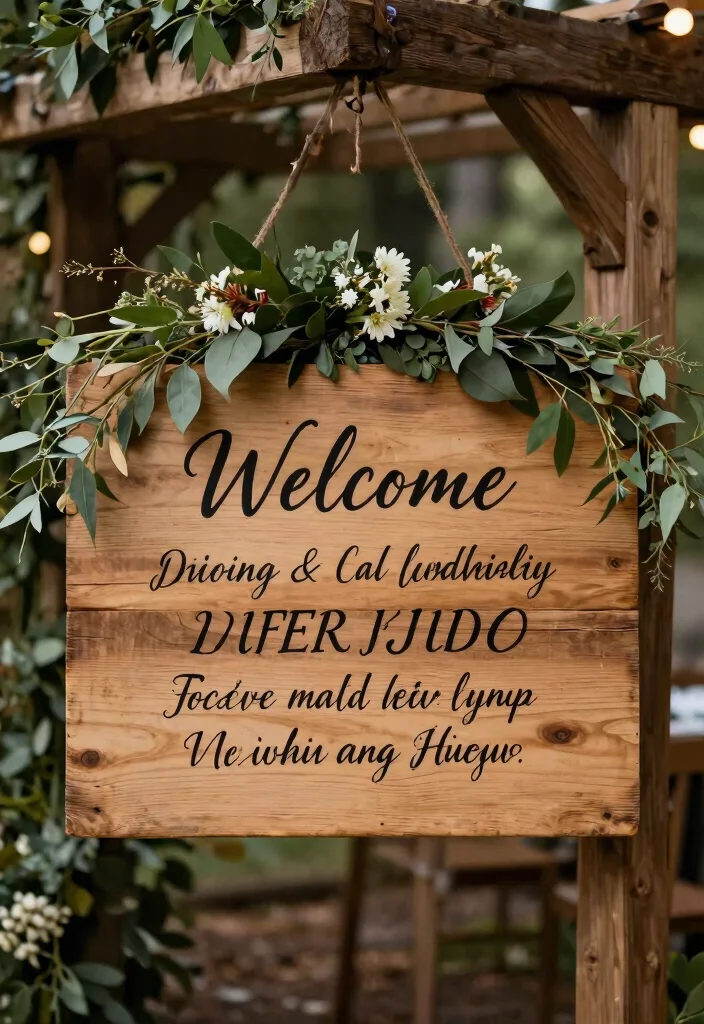 15 Rustic Wedding Decor Ideas That Will Leave Your Guests in Awe (You Won't Believe #8!) - 7. Handwritten Signs 1