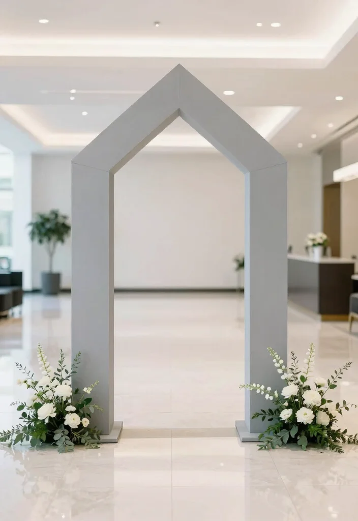 15 Sculptural Wedding Arches in Neutral Tones You Never Knew You Needed! - 2. Geometric Minimalism 1
