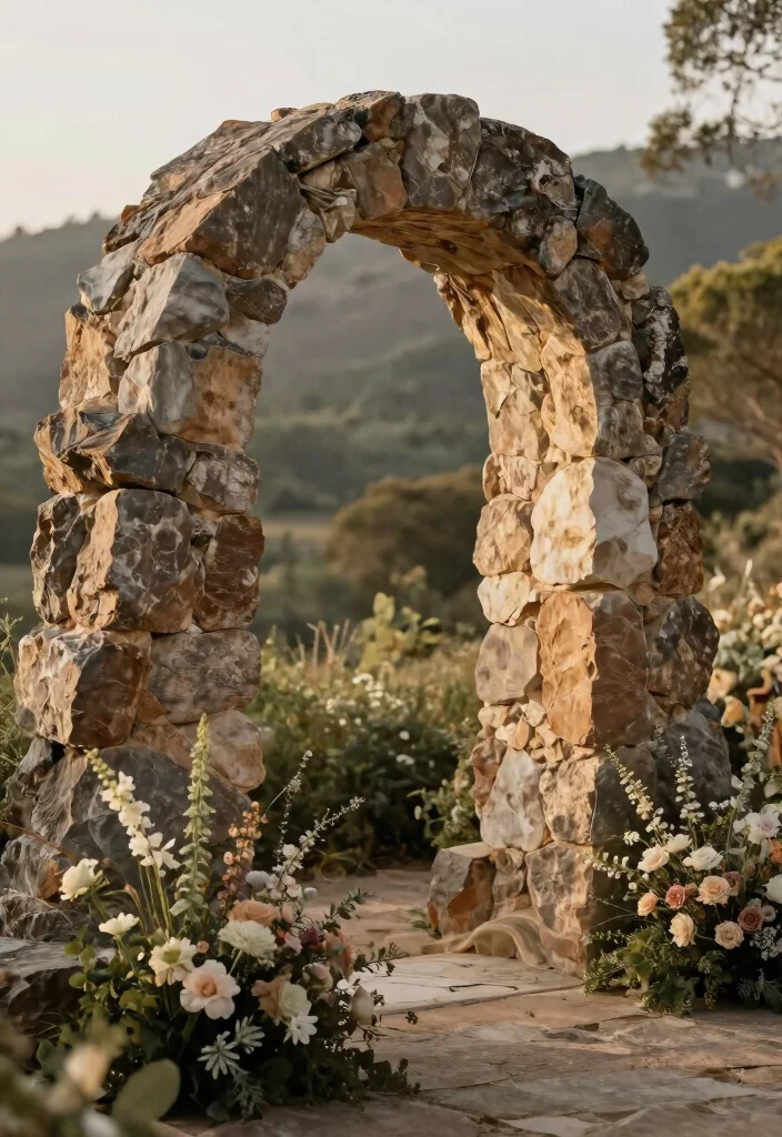15 Sculptural Wedding Arches in Neutral Tones You Never Knew You Needed! - 5. Artistic Stone Structures 1