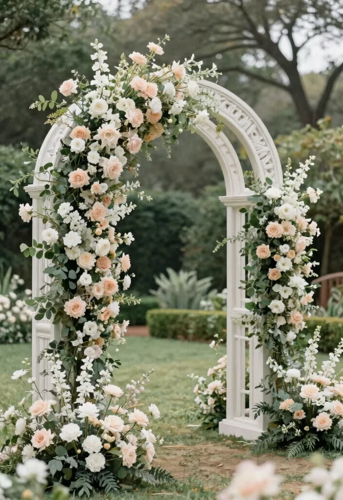15 Sculptural Wedding Arches in Neutral Tones You Never Knew You Needed! - 7. Intricate Floral Touches 1