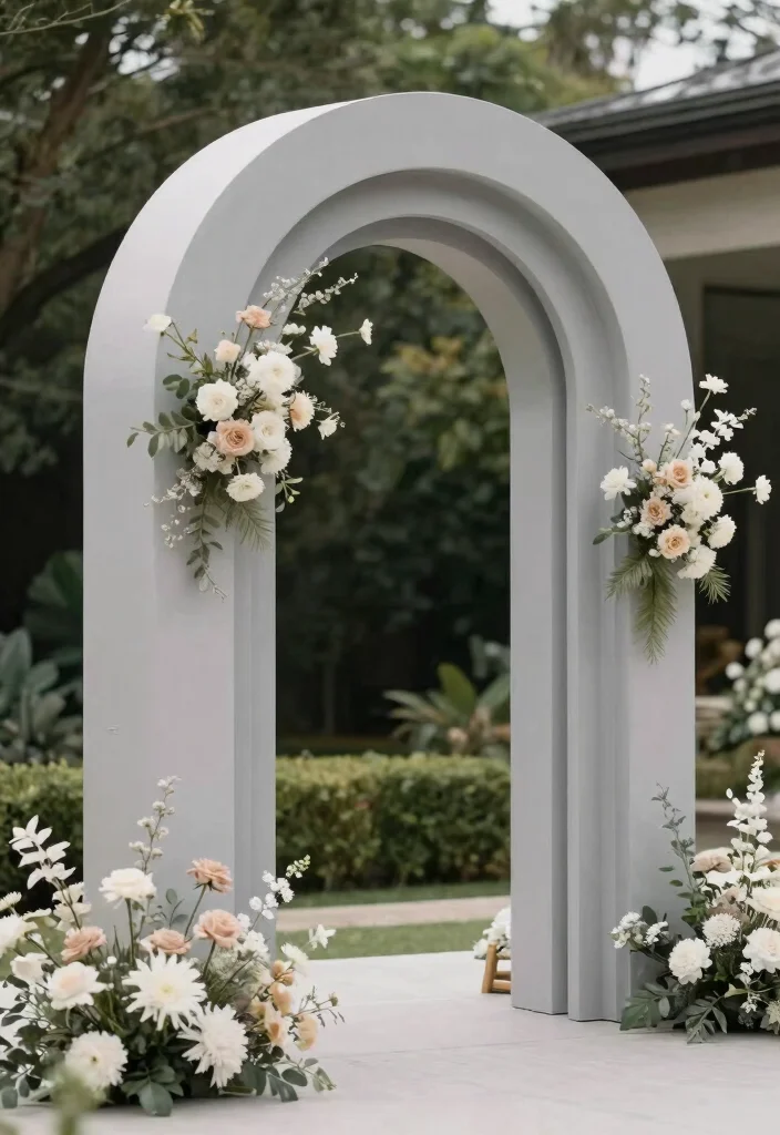 15 Sculptural Wedding Arches in Neutral Tones You Never Knew You Needed! - 8. Modern Archways with Curves 1