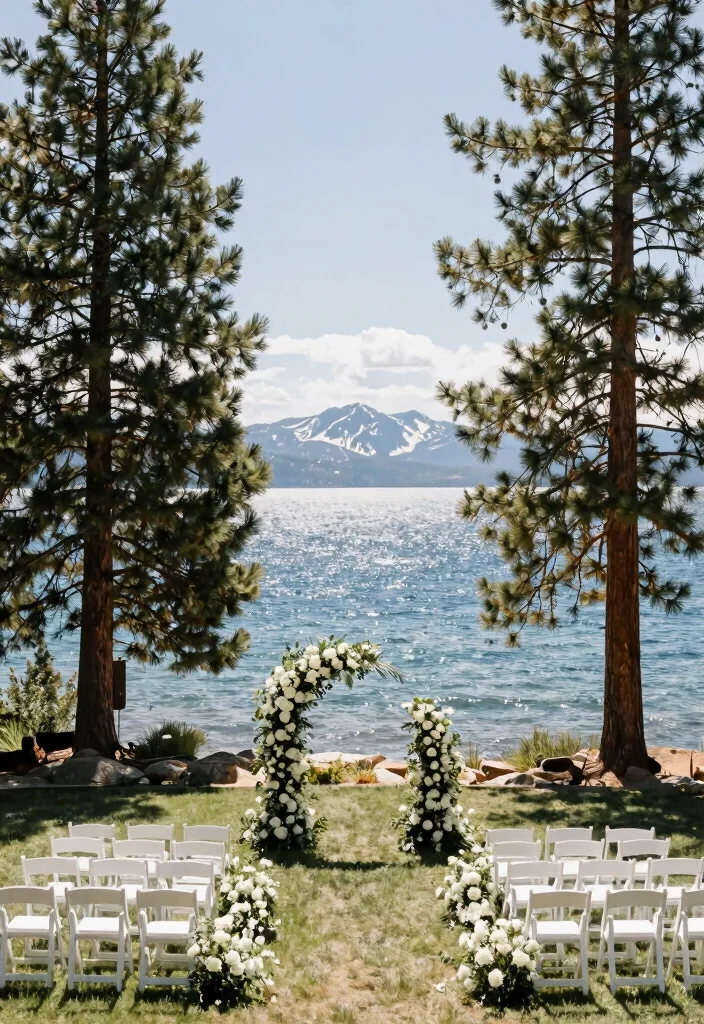 15 Stunning Beach and Mountain Destination Wedding Venues to Book Now (You’ll Love #9!) - 9. The Lodge on Lake Tahoe - Tahoe City, California 1
