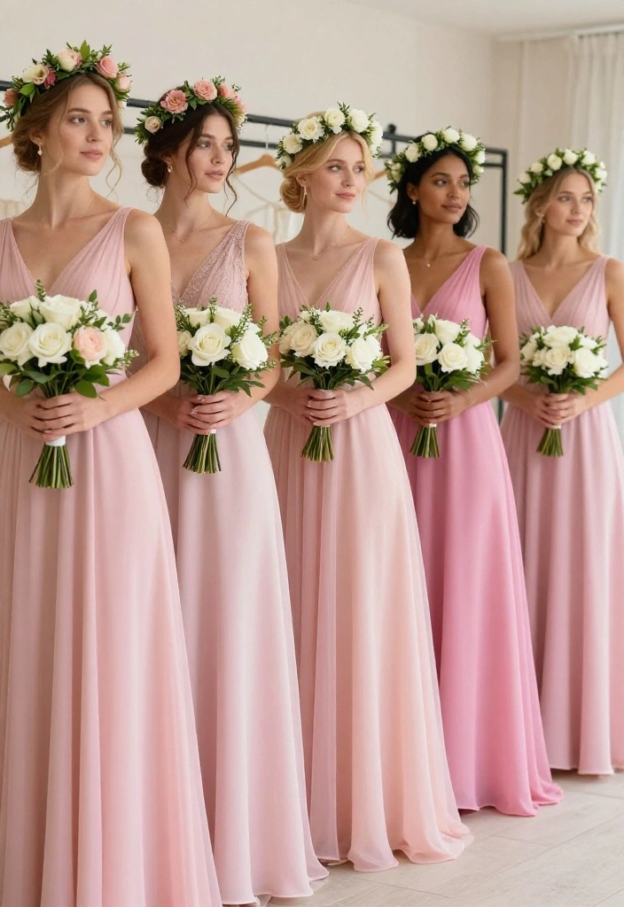 15 Stunning Shades of Pink Wedding Ideas That Will Make You Swoon! - 12. Pink Bridesmaid Dresses 1