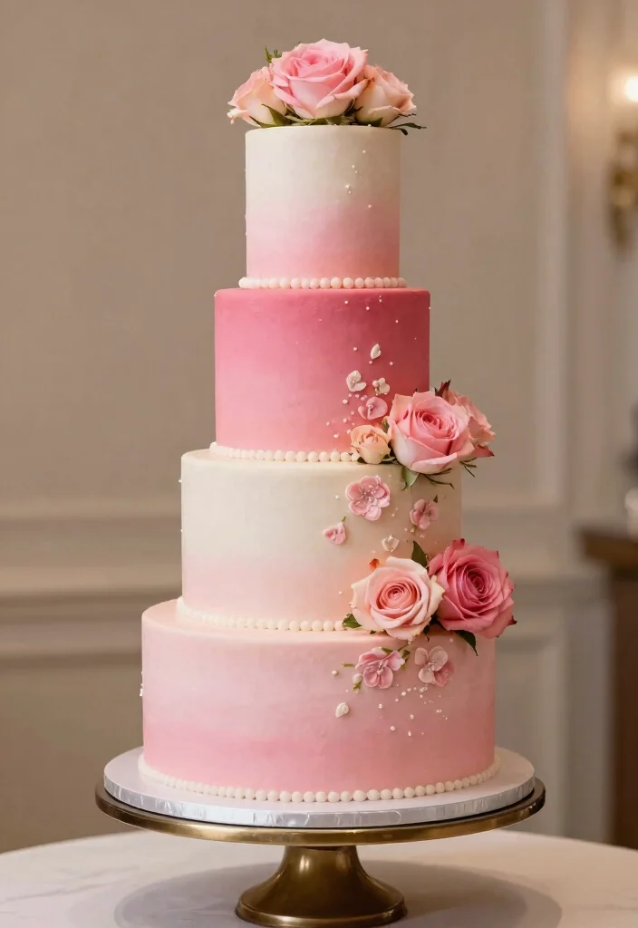 15 Stunning Shades of Pink Wedding Ideas That Will Make You Swoon! - 4. Elegant Pink Wedding Cakes 1