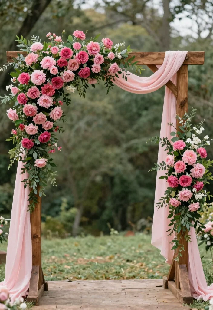 15 Stunning Shades of Pink Wedding Ideas That Will Make You Swoon! - 5. Vibrant Pink Ceremony Arches 1