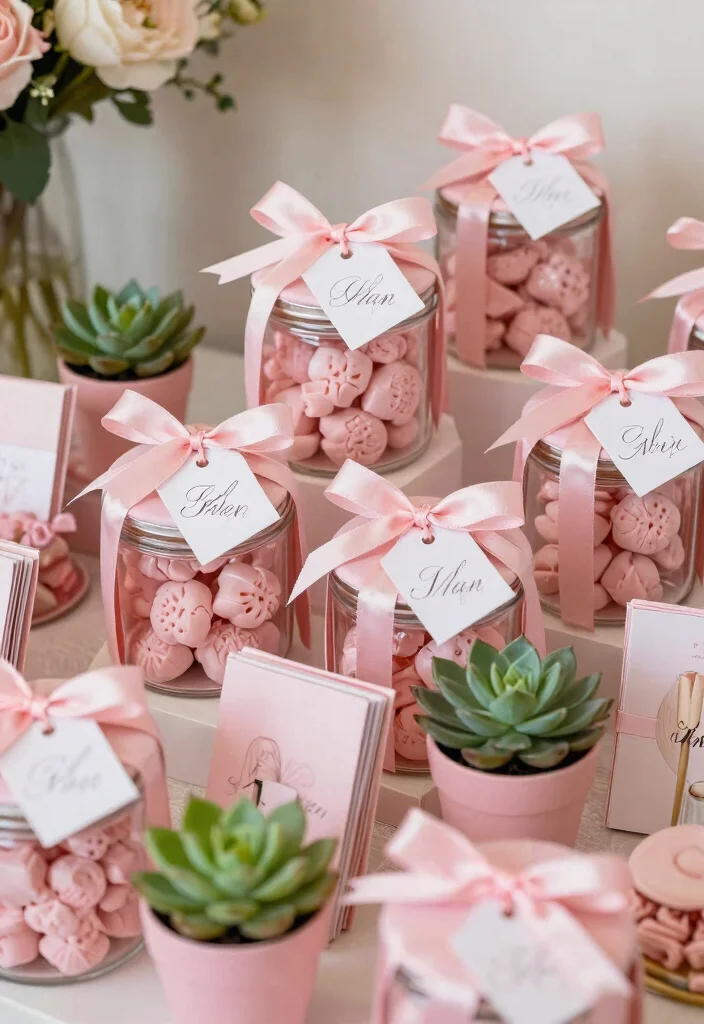 15 Stunning Shades of Pink Wedding Ideas That Will Make You Swoon! - 8. Pink Wedding Favors 1