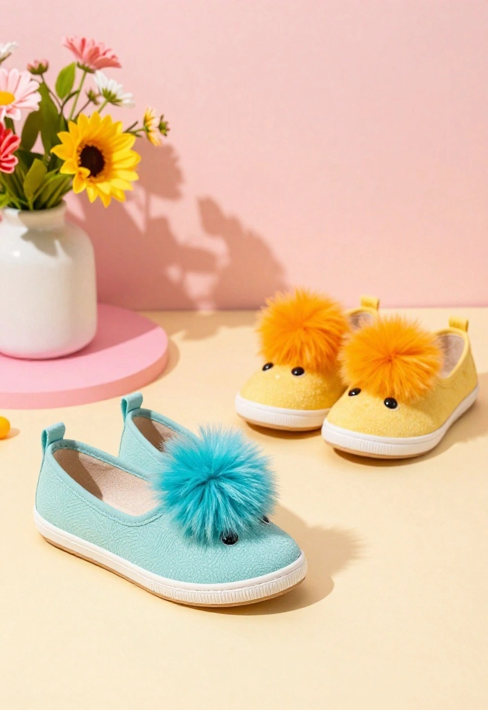 15 Unique Wedding Shoes That Will Steal the Show (You Won't Believe #9!) - 12. Playful Pom-Pom Flats 1