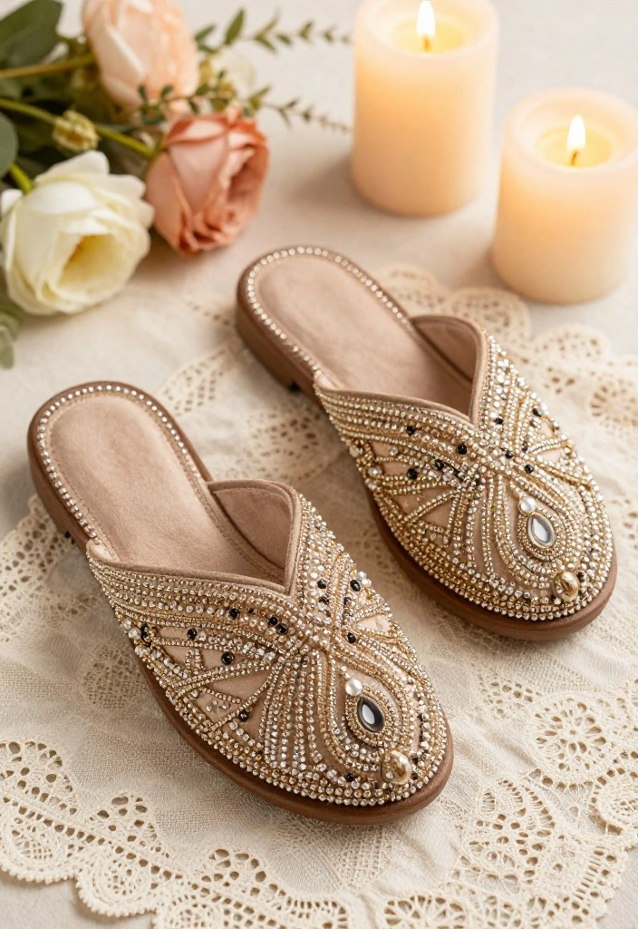 15 Unique Wedding Shoes That Will Steal the Show (You Won't Believe #9!) - 13. Stunning Beaded Slippers 1