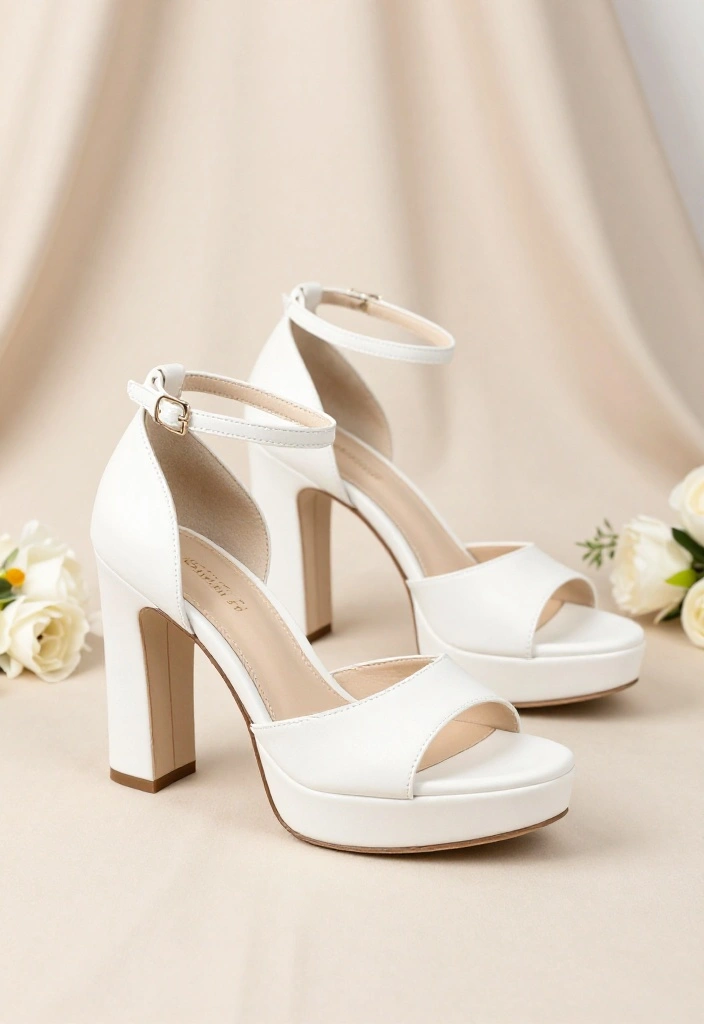15 Unique Wedding Shoes That Will Steal the Show (You Won't Believe #9!) - 15. Classy White Platform Heels 1