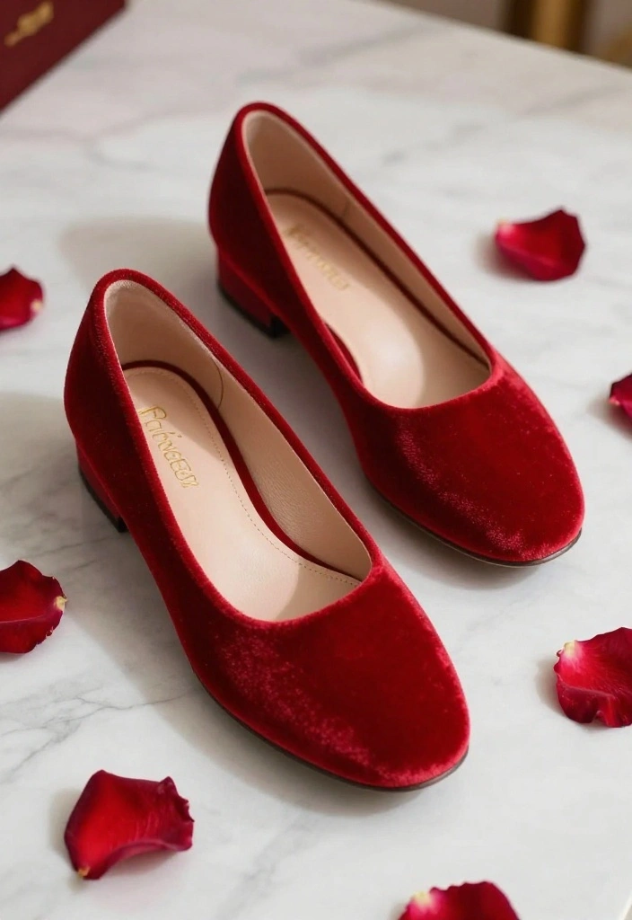15 Unique Wedding Shoes That Will Steal the Show (You Won't Believe #9!) - 2. Bold Red Velvet Mary Janes 1