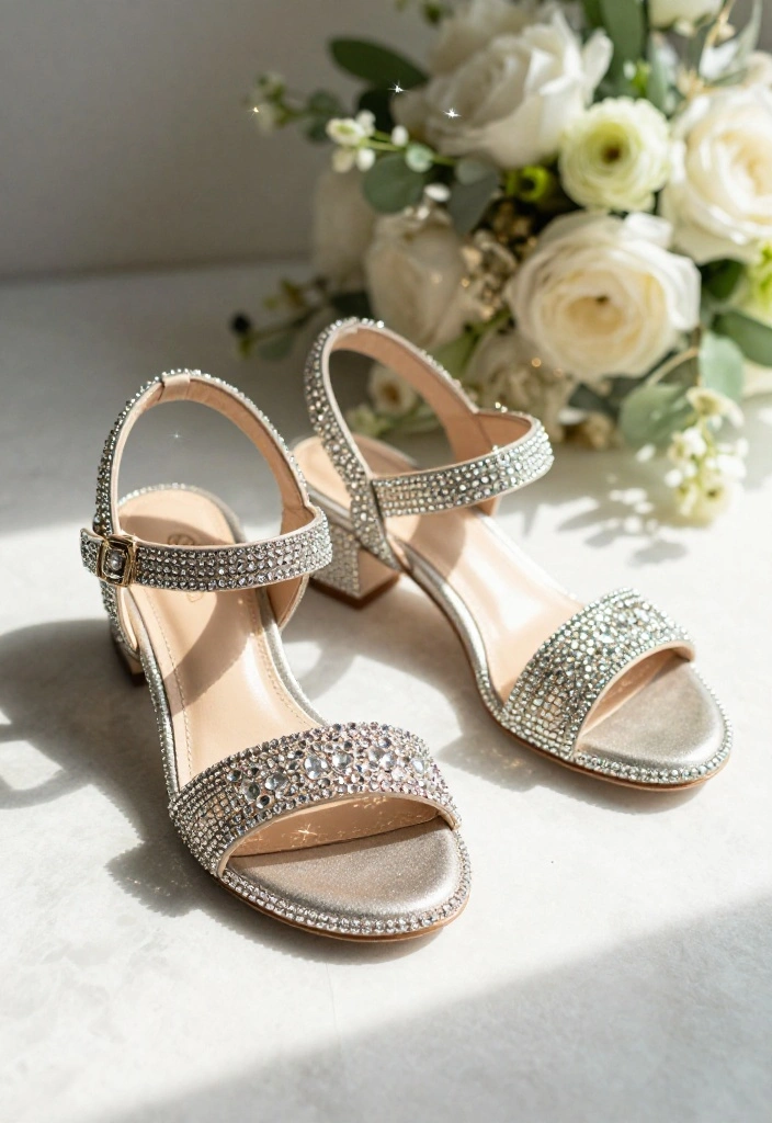 15 Unique Wedding Shoes That Will Steal the Show (You Won't Believe #9!) - 3. Dazzling Rhinestone Sandals 1
