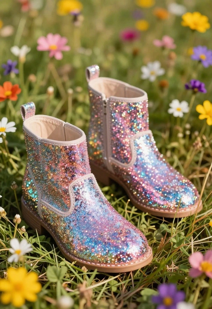 15 Unique Wedding Shoes That Will Steal the Show (You Won't Believe #9!) - 5. Sparkly Glitter Ankle Boots 1