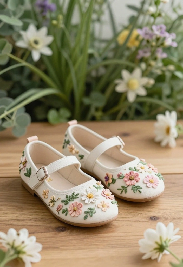 15 Unique Wedding Shoes That Will Steal the Show (You Won't Believe #9!) - 6. Whimsical Floral Embellished Flats 1